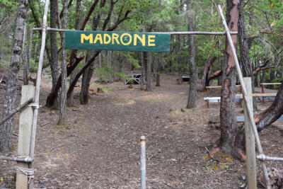 Madrone campsite entrance.