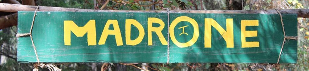 Madrone campsite sign.