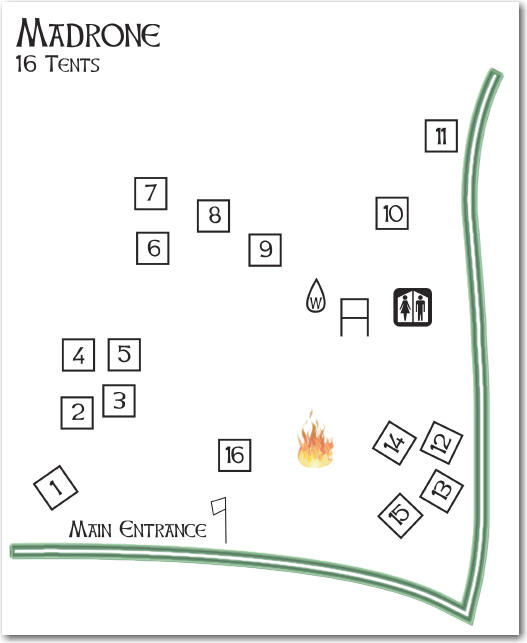 Map of Madrone campsite