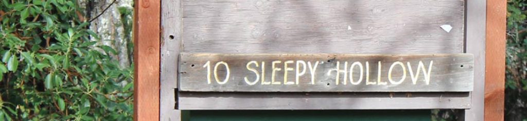 Sleepy Hollow campsite sign.