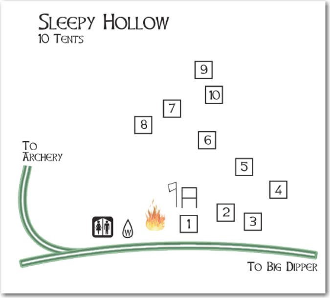 Map of Sleepy Hollow campsite