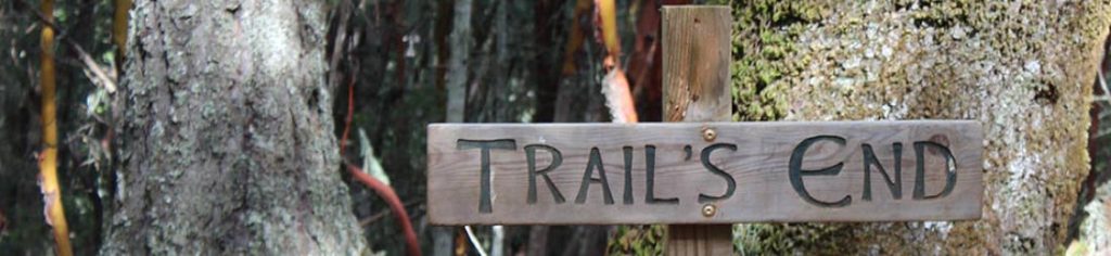 Trail's End campsite sign.