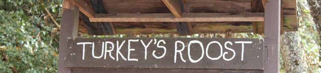 Turkey's Roost campsite sign.
